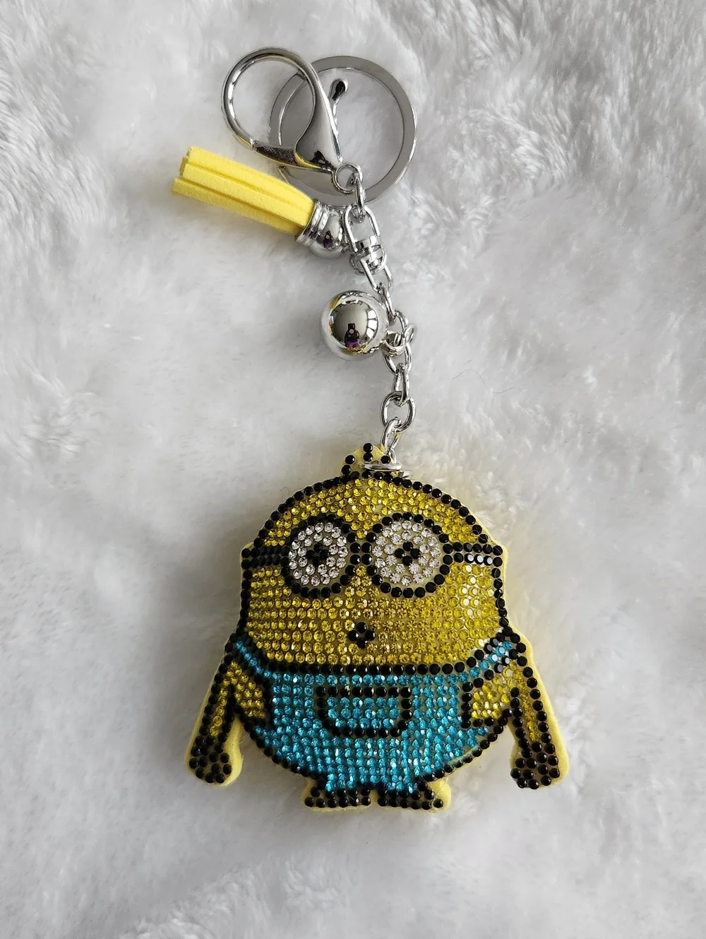 Minions Beaded Keychain Set - Yellow Blue Characters (Set of 4)